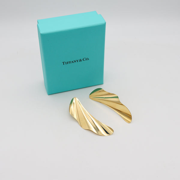 *Tiffany & Co by Elsa Peretti High Tide Angel Wings Draped Earrings in 18 kt Yellow Gold
