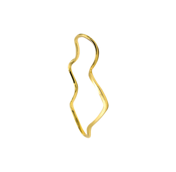 Tiffany Co. Vintage Wavy Freeform Wire Bangle In Solid 18Kt Yellow Gold