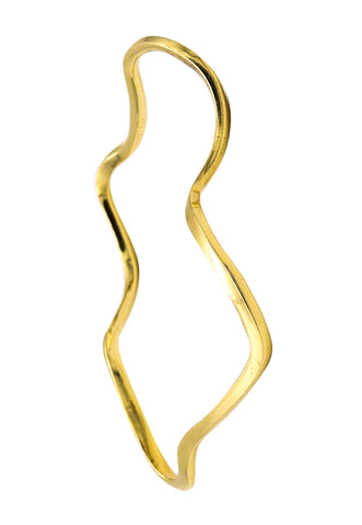 Tiffany Co. Vintage Wavy Freeform Wire Bangle In Solid 18Kt Yellow Gold