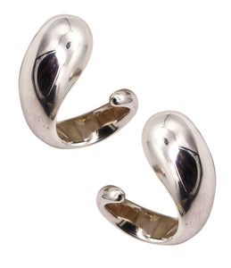 -Monica Coscioni Modernist Twisted Sculptural Earrings In Solid .925 Sterling Silver