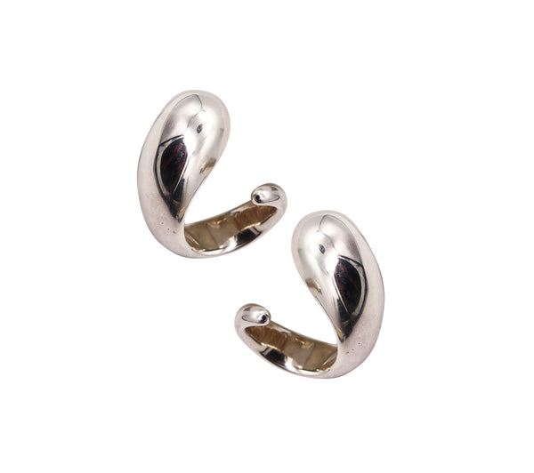 -Monica Coscioni Modernist Twisted Sculptural Earrings In Solid .925 Sterling Silver