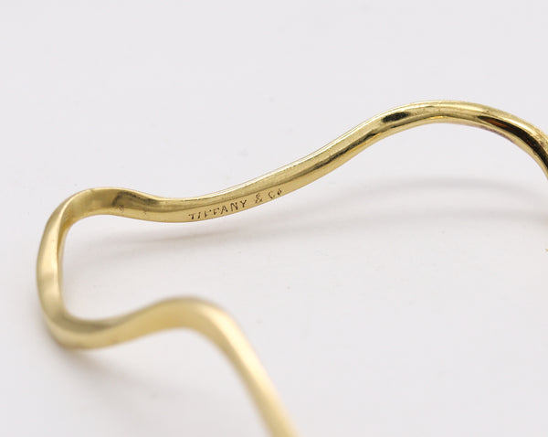 Tiffany Co. Vintage Wavy Freeform Wire Bangle In Solid 18Kt Yellow Gold