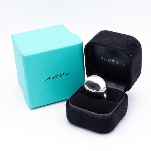 TIFFANY & CO. 1990 BY ELSA PERETTI RING IN STERLING SILVER WITH 25 Cts ROCK QUARTZ