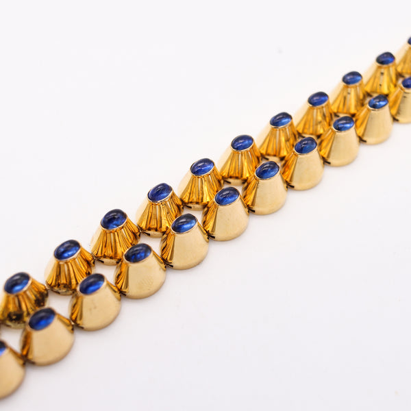 Lacloche Frères Paris 1950 Retro Bracelet In 18Kt Gold With 40.17 Cts In Sapphires & Diamonds