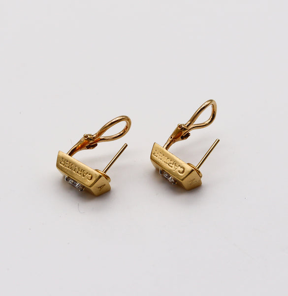 Cartier 1970 Vintage 1/8 Oz Ingots Earrings In 18Kt Yellow Gold With VVS Diamonds