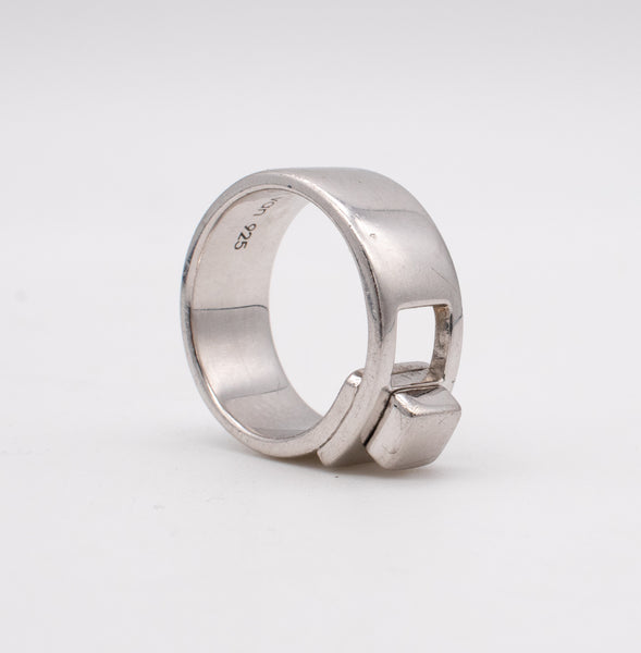 Dinh Van Paris Vintage Geometric Ring In Solid .925 Sterling Silver