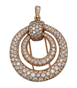 Boucheron Paris 1960 Andre Vassort Convertible Pendant Brooch In 18Kt Gold With 21.96 Cts In Diamonds