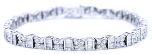 MIXED CUT DIAMONDS TENNIS BRACELET 14 KT GOLD