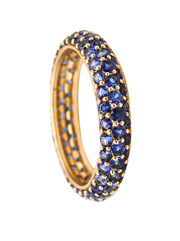 Modern Eternity Ring In 18Kt Yellow Gold With 2.44 Cts In Ceylon Blue Sapphires