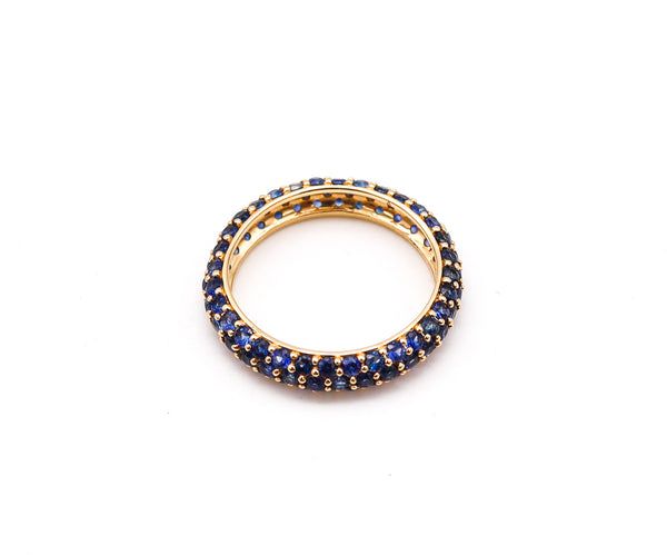 Modern Eternity Ring In 18Kt Yellow Gold With 2.44 Cts In Ceylon Blue Sapphires