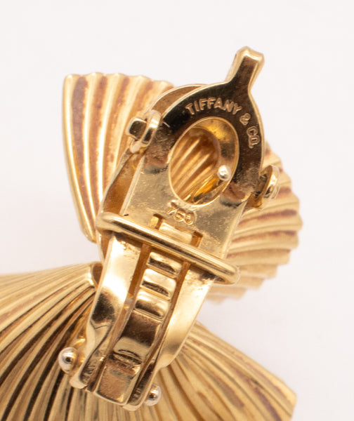 Tiffany Co 1950 By George Schuler Retro Swirl Fan Earrings In 18Kt Yellow Gold