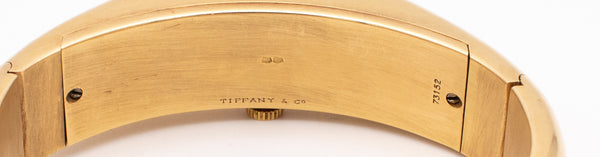 TIFFANY & CO 1970 FRANCE RARE 18 KT YELLOW GOLD CURVEX WRISTWATCH BANGLE