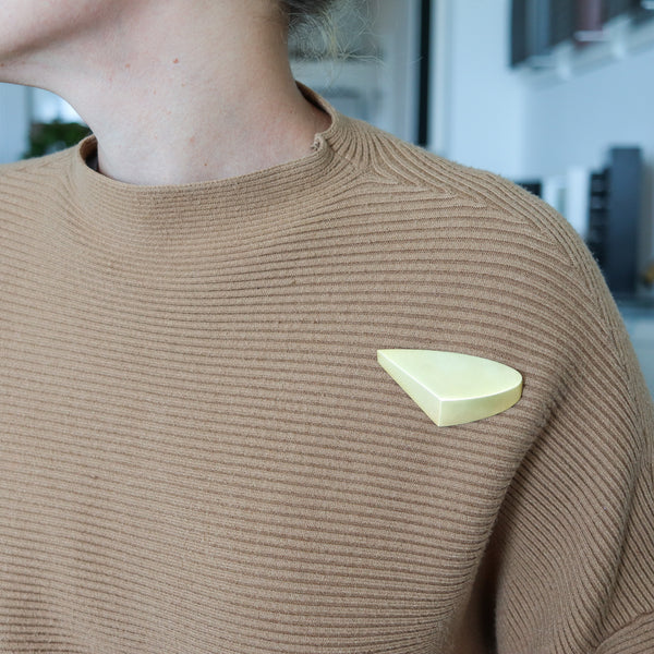 -Claude Chavent Paris Geometric Trompe L'Oeil Brooch In Sterling With 18Kt Gold Vermeil