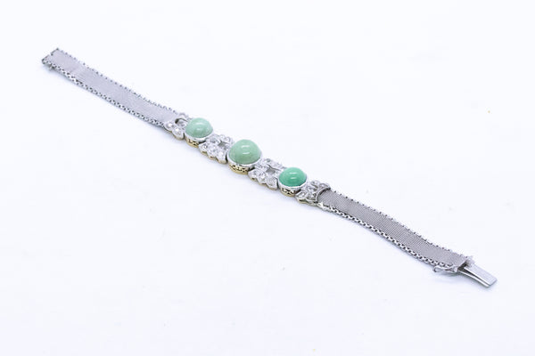 PLATINUM & GOLD ART DECO TURQUOISE AND DIAMONDS BRACELET