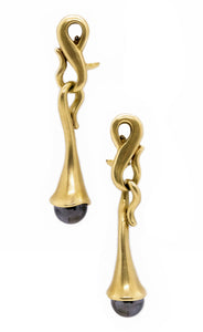 Angela Cummings 1991 New York Studios Dangling Earrings In 18Kt Brushed Gold With Hematite
