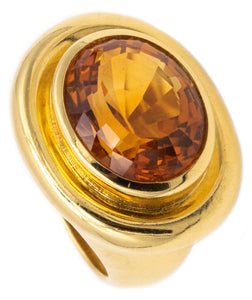 TIFFANY & CO. PALOMA PICASSO 18 KT GOLD COCKTAIL RING WITH 15.86 Cts MANDARINE CITRINE