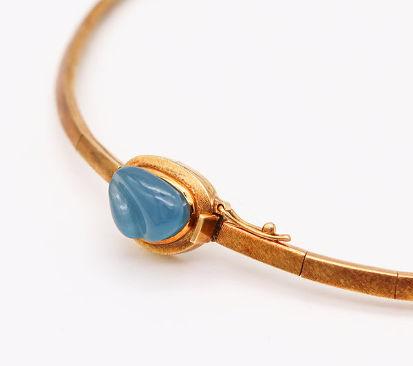 Burle Marx 1968 Brazil Necklace In 18Kt Yellow Gold With Forma Livre Aquamarine