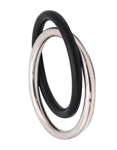 Tiffany And Co. 1975 Elsa Peretti Double Bangles In Sterling Silver And Ebony Wood