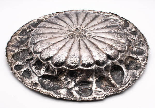 Italy Late 19th Century Renaissance Revival Fruit Plate Tray In 800 Silver