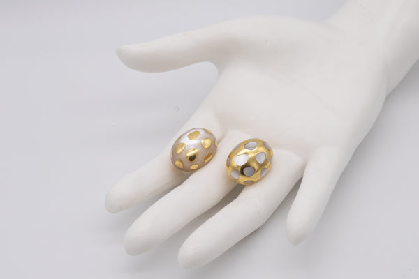 *Tiffany & Co. 1970’s by Angela Cummings Polka dots earrings in 18 kt yellow gold with white nacre