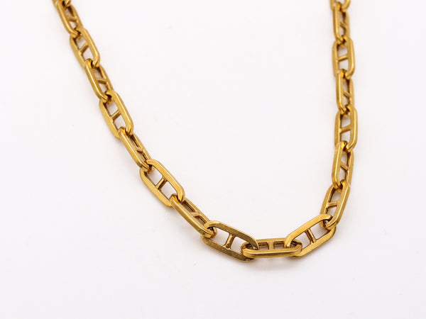 *UnoAerre 1970 Italian Vintage mariner long chain in Solid 18 kt yellow gold
