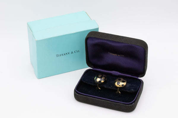 Tiffany And Co. 1970 By Angela Cummings Polka Dots Earrings In 18Kt Yellow Gold With Black Jade