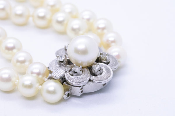 AKOYA DOUBLE STRAND OF PEARL 18 KT VINTAGE NECKLACE