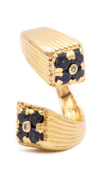 Tiffany Co 1973 Donald Claflin Toi Et Moi Ring In 18Kt With Sapphire And Diamonds