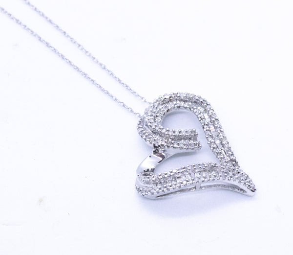 CLASSIC 10 KT CHAINED HEART WITH 2.16 Cts DIAMONDS