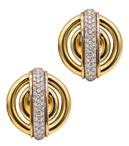 Cartier 1974 Aldo Cipullo Clip Earrings 18Kt Gold With 4.96 Ctw In Diamonds
