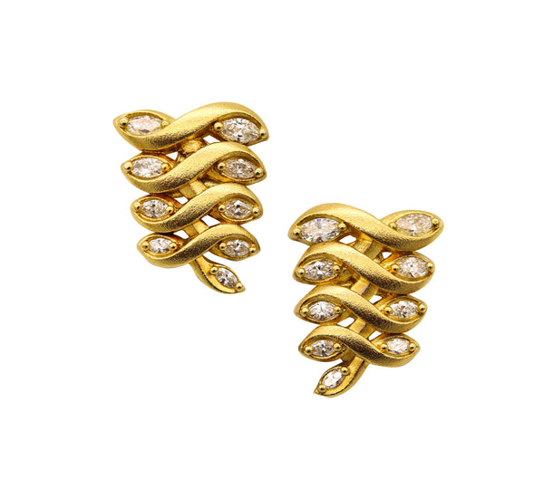 Paul Morelli Convertible Earrings In 18Kt Yellow Gold With 3.12 Cts In VS Diamonds