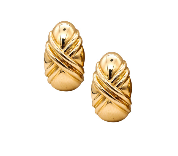 Bvlgari Roma Double X Clip On Earrings In Solid 18Kt Yellow Gold