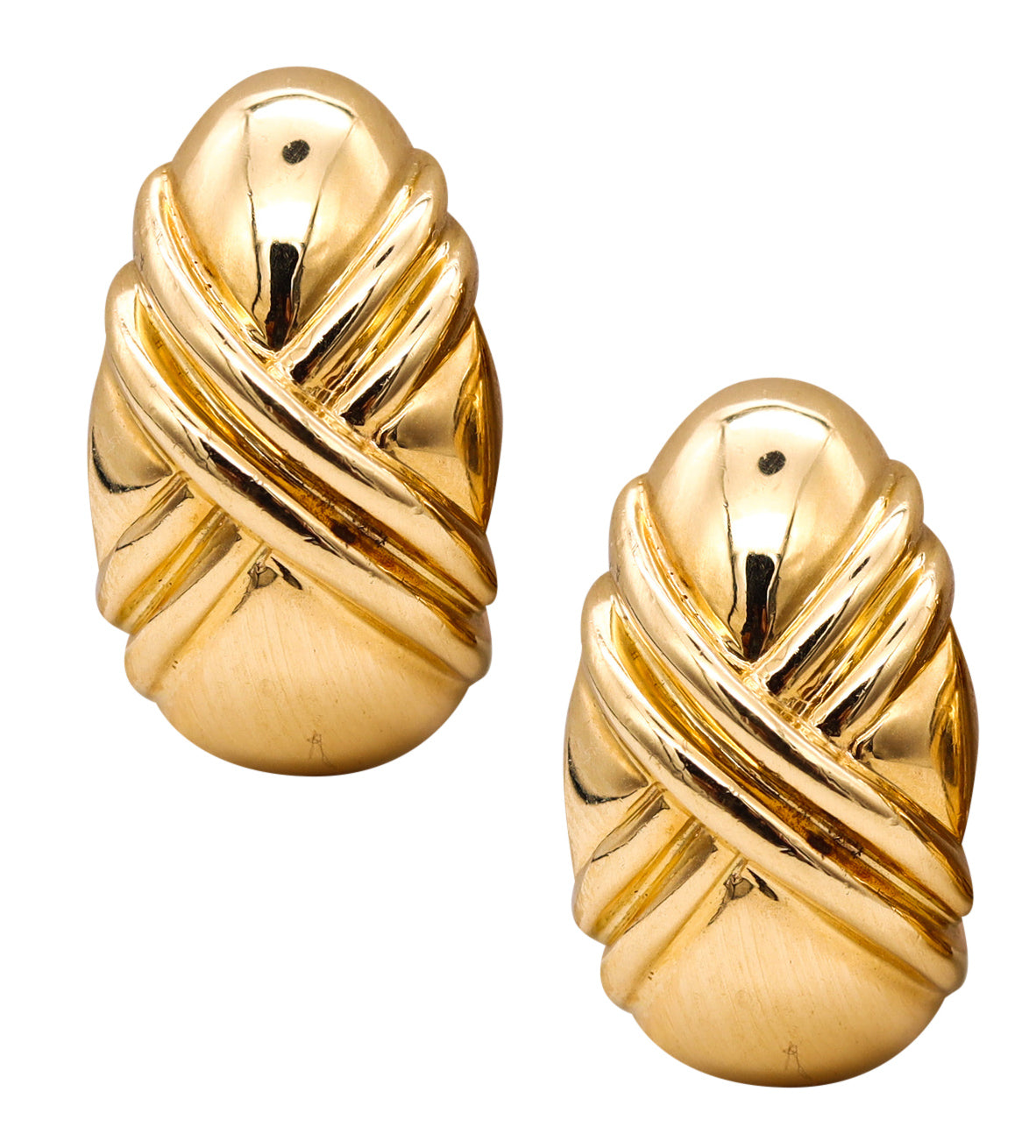 Bvlgari Roma Double X Clip On Earrings In Solid 18Kt Yellow Gold