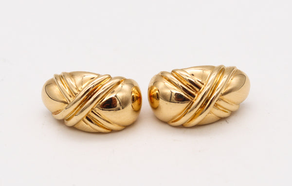 Bvlgari Roma Double X Clip On Earrings In Solid 18Kt Yellow Gold