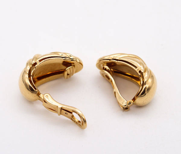 Bvlgari Roma Double X Clip On Earrings In Solid 18Kt Yellow Gold