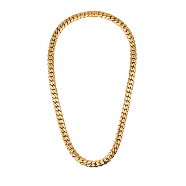 Cartier Paris 1970 Flat Curb Links Necklace In Solid 18Kt Yellow Gold