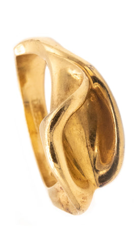 Tiffany Co. 1980 By Elsa Peretti Sculptural Calla Lily Ring In 18Kt Yellow Gold