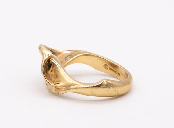 Tiffany Co. 1980 By Elsa Peretti Sculptural Calla Lily Ring In 18Kt Yellow Gold