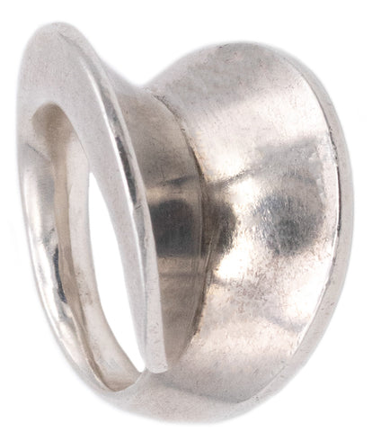 GEORGE JENSEN 1950 BY NANNA DITZEL VINTAGE SCULPTURAL SWIRL RING IN STERLING SILVER