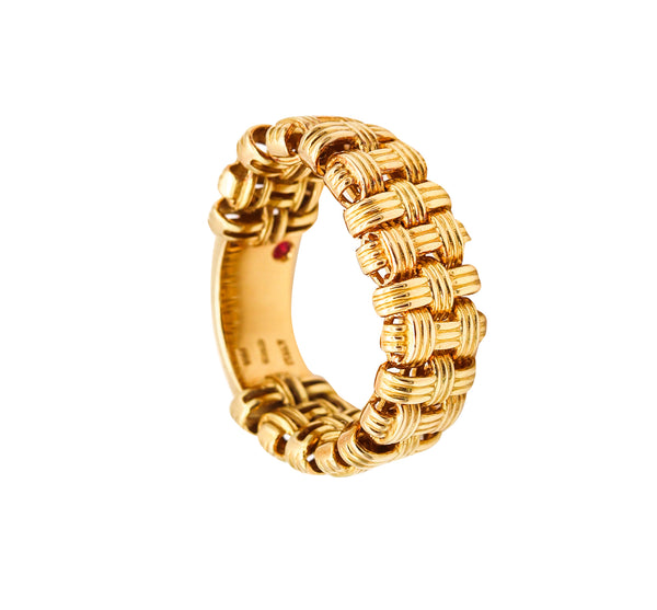 *Roberto Coin Iconic Appassionata Braided Ring in solid 18 kt Yellow Gold