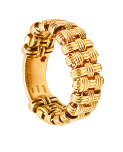 *Roberto Coin Iconic Appassionata Braided Ring in solid 18 kt Yellow Gold