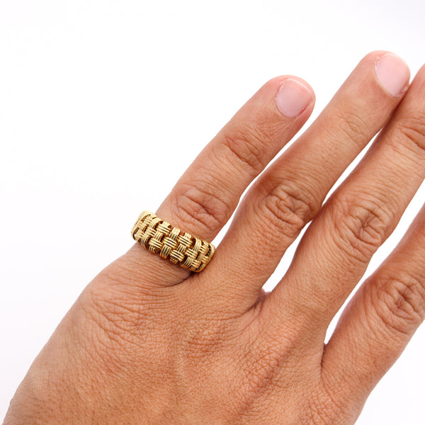 *Roberto Coin Iconic Appassionata Braided Ring in solid 18 kt Yellow Gold