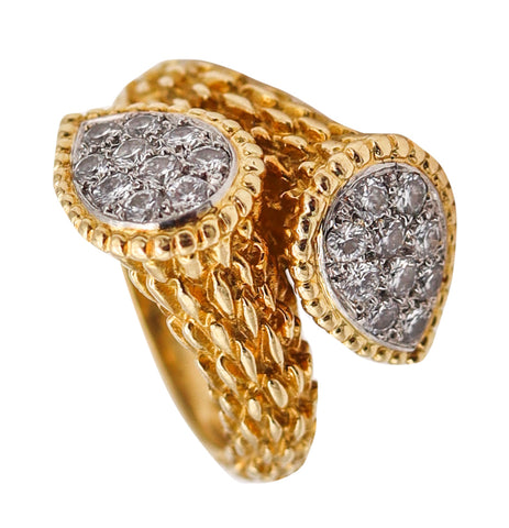 Boucheron Paris Toi Et Moi Serpent Boheme Ring In 18Kt Gold With 1 Ctw Diamonds