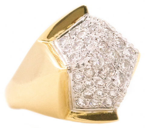 GEOMETRIC 3.03 Cts DIAMOND'S PAVEE 18 KT RING