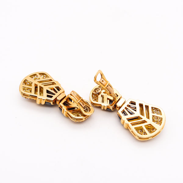 Bvlgari Roma Cocktail Clip-Earrings In 18Kt Yellow Gold With 7.56 Cts In VS Diamonds