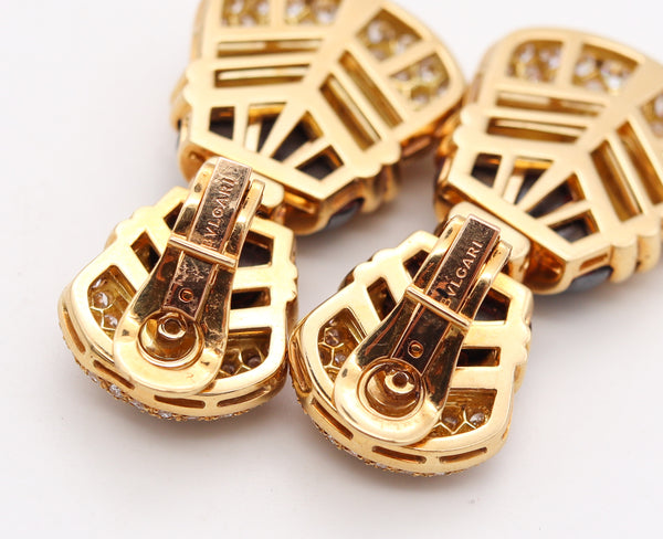 Bvlgari Roma Cocktail Clip-Earrings In 18Kt Yellow Gold With 7.56 Cts In VS Diamonds