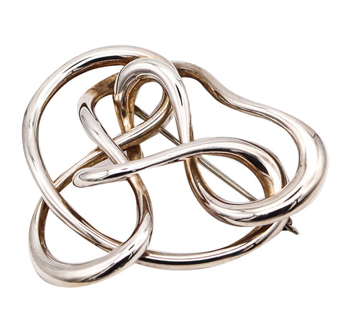 Angela Cummings Studios 1987 Free Form Sculptural Brooch In .925 Sterling Silver