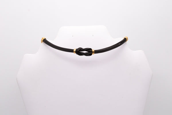 FRED PARIS 1970 RARE CHOKER NECKLACE IN 18 KT GOLD WITH HERCULES KNOT