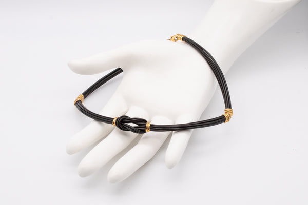 FRED PARIS 1970 RARE CHOKER NECKLACE IN 18 KT GOLD WITH HERCULES KNOT
