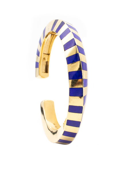 ANGELA CUMMINGS FOR TIFFANY & CO 18 KT GEOMETRIC CUFF WITH LAPIS LAZULI